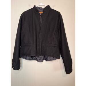 Schaefer Outfitter Black Wool Equestrian Horse Riding Old Money Bomber Jacket L